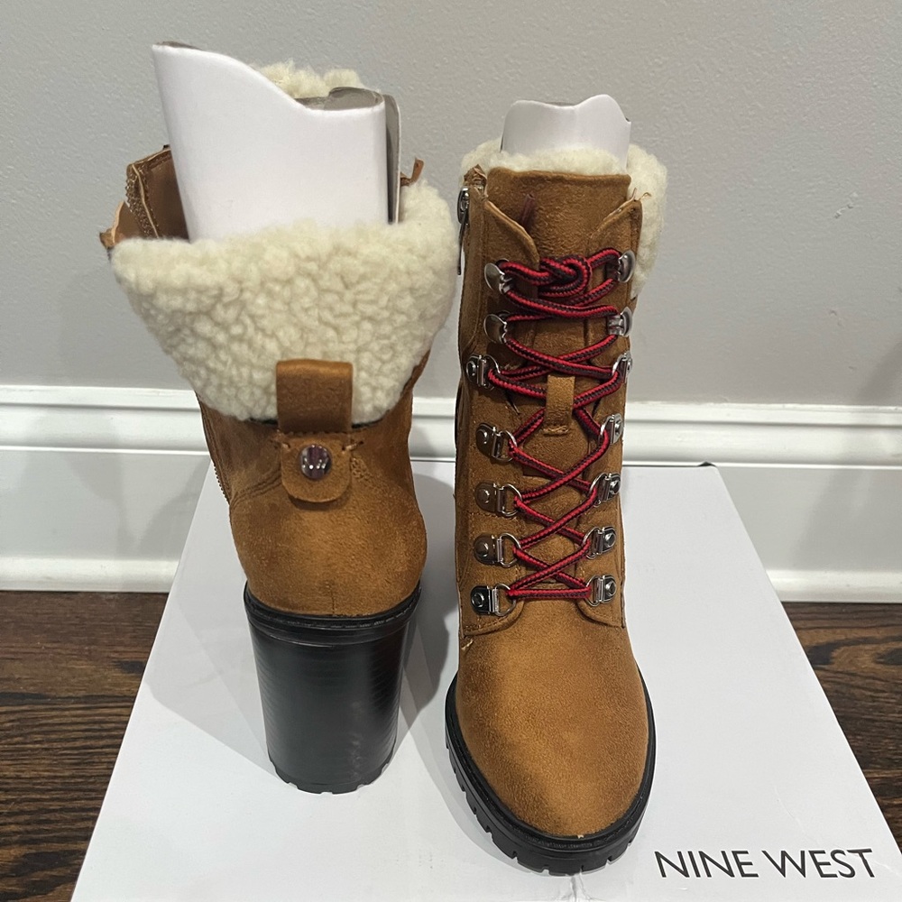 Nine West Chunky Heel Combat Boot